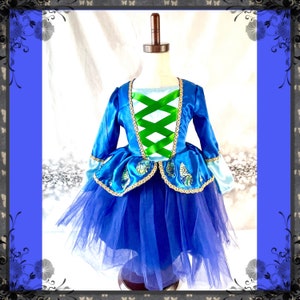Peacock Tutu Dress: Blue Satin Ballerina Costume