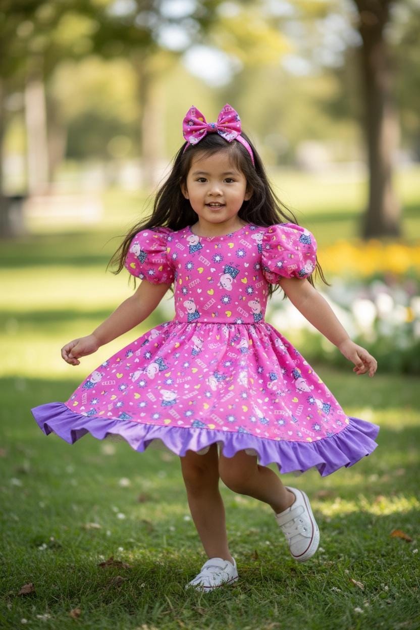 Cotton Dress Peppa Pig Dress For Baby Girl Peppa Pig Birthday Outfit Pink Peppa Tutu Set Cotton Dress Peppa Pig Dress For Baby Girl Peppa Pig Birthday Outfit Pink Peppa Tutu Set