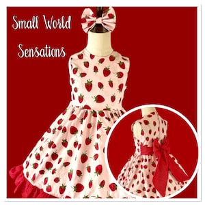 Strawberry Twirly Dress, Strawberry Dress, Berry First Birthday, Summer Berry Dress, Sweet One, One Berry Sweet Girl, Toddler Fruit Dress,