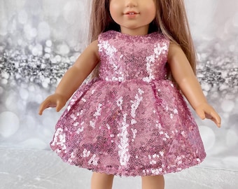 Sequin Party Doll Dress: Sparkly 18 Inch Doll Outfit