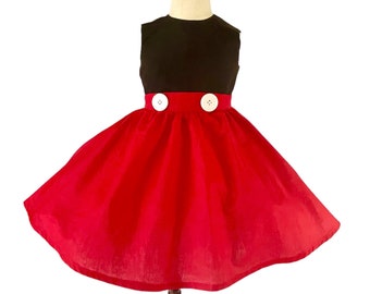 Mickey Mouse Dress Birthday Outfit Mickey Outfit Mickey Birthday Outfit, Minnie Mouse, Mickey Costume, Mickey Dress, Mickey Inspired Dress