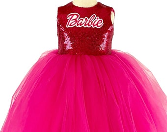 Pink Sequin & Tulle Doll Dress: Fashion Birthday Outfit