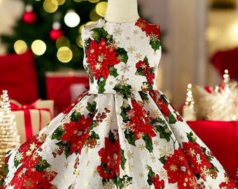 white christmas dresses Baby Girl's Christmas Trees Cotton Dress main image 1
