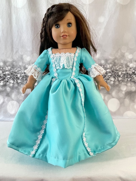 Eliza Schuyler 18 Inch Doll Dress: Teal Blue Colonial Costume - Etsy