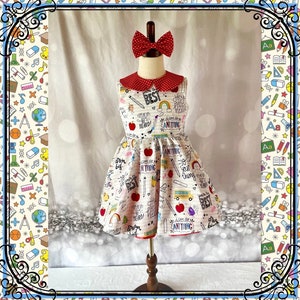 School dress, Back to school dress, Girls school dress, First day of school, Alphabet school dress, Kindergarten dress, School photo dress