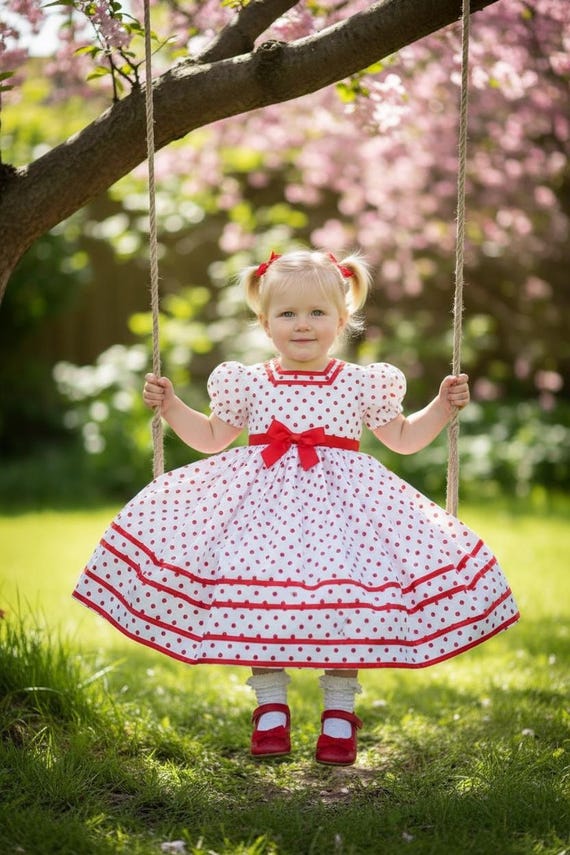 shirley temple red polka dot dress Shirley Temple Inspired Polka Dot Dress: Baby Girl Costume