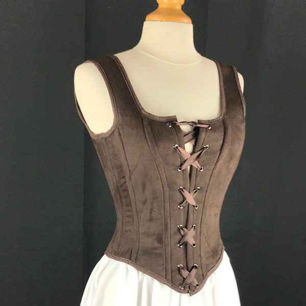 Corset médiéval et renaissance marron inspiration steampunk