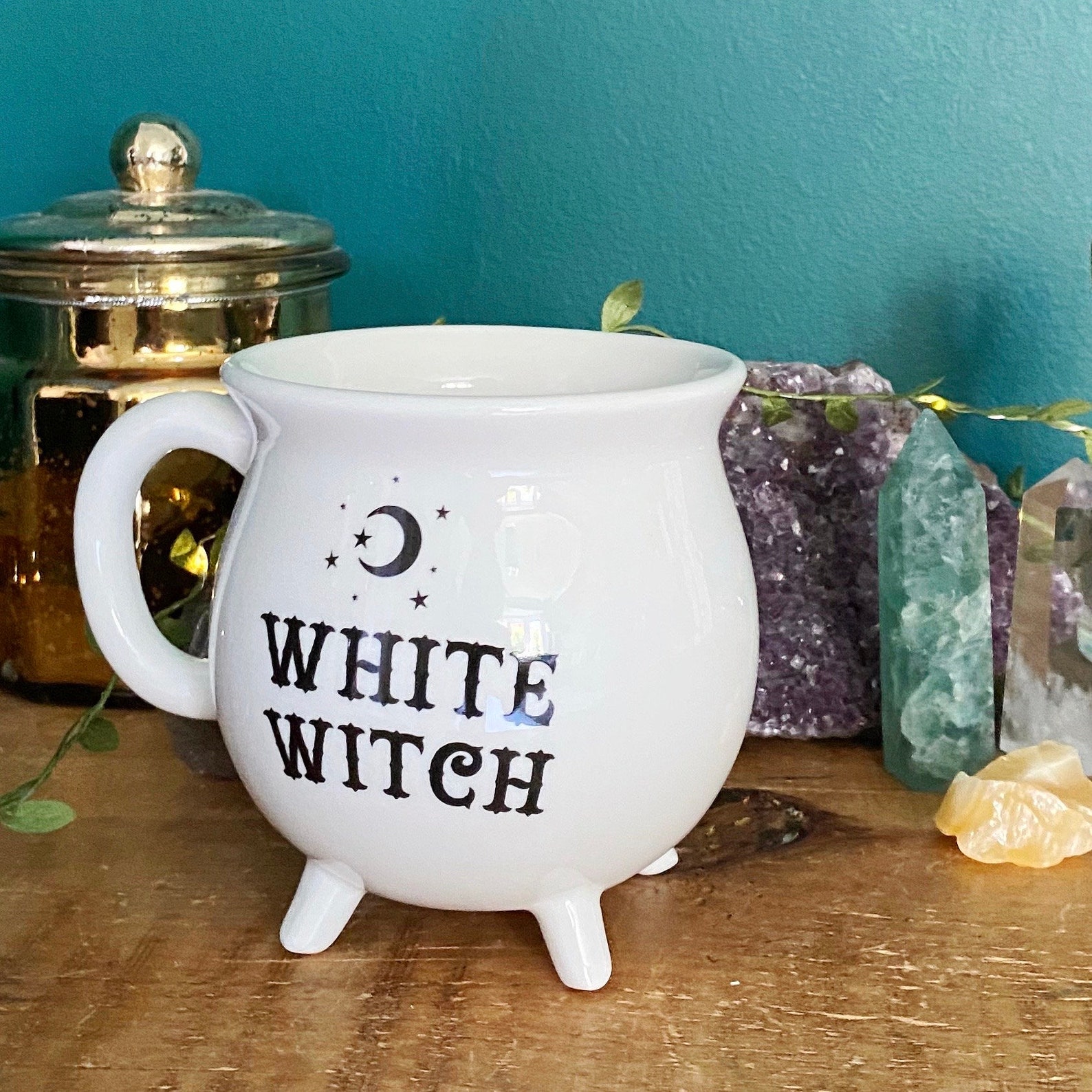 White Witch Mug in Cauldron Shape Witchy Gift Cup Etsy