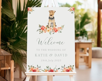 Wedding Welcome Sign with Dogs, Wedding Sign with Dogs, Dog Welcome Sign, Dog Wedding Sign, Pet Wedding Sign with Pets, Custom Wedding Sign