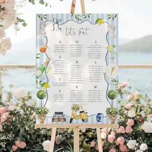 Italian Destination Wedding Table Plan, Destination Wedding Signs, Italy Wedding Signs, Illustrated Seating Plan, Italian Wedding Sign