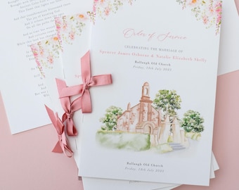 Church Order of Service for Wedding | Custom Order of Service Booklet for Wedding | Church Wedding Order of Service Booklet