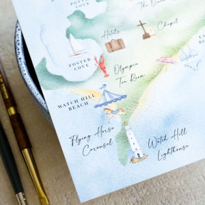 custom wedding map art, illustrated map for wedding gift, personalised map gift wedding, unique map design invite, map illustration image 7