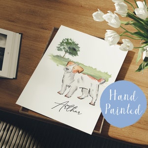 Aquarell-Haustierporträt vom Foto, handgemaltes Hundeporträt nach Maß, Haustierauftrag, personalisiertes Hundegeschenk für Tochter von der Mutter Bild 1