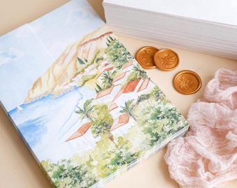 Cyprus Wedding Invitations Destination Wedding | Palm Tree Beach Invitation | Corfu Wedding Invitation Beach