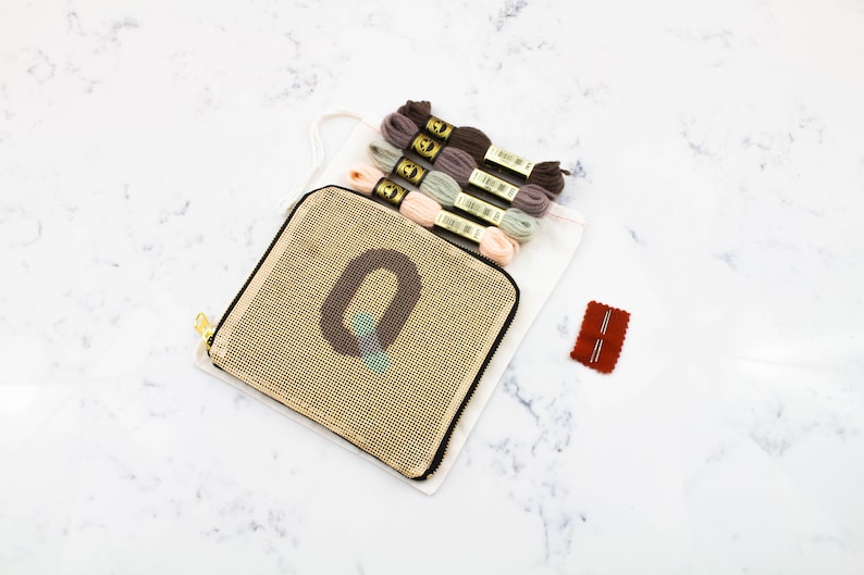 Modern Needlepoint Bag Kit Genuine Leather Clutch Custom Etsy