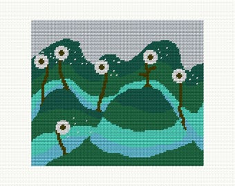 Tela per ricamo a punto croce 8,5" x 10", prato di tarassaco, kit per ricamo a punto croce moderno