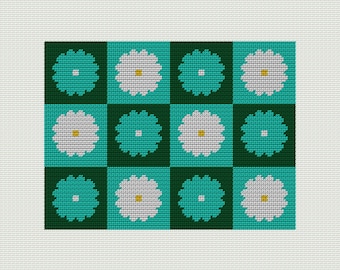 Kit ricamo a punto margherita 7,5" x 10,5": arazzo floreale (3 varianti di colore)