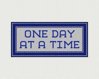 Kit tela per ricamo a punto croce "One Day at a Time" da 5,5" x 12,5", arazzo moderno