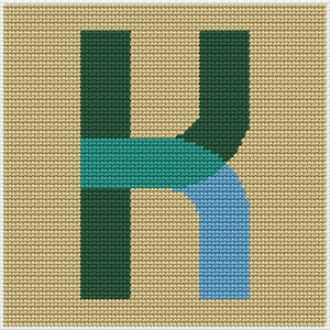 Alphabet Needlepoint Kit Monogram Tapestry Kit Letter K 7&quot; x 7&quot;