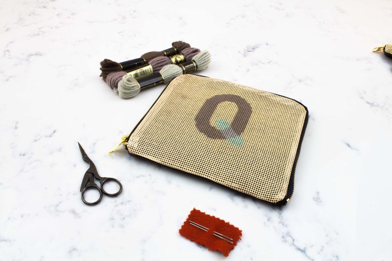 Modern Needlepoint Bag Kit Genuine Leather Clutch Custom Etsy