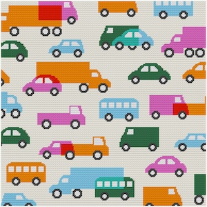 Modern Needlepoint Pillow Kit Traffic Cars Tapestry Kit 16&quot;x16&quot;