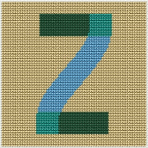 Alphabet Needlepoint Kit Monogram Tapestry Kit Letter Z 7&quot; x 7&quot;