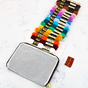 Moderne Nadelspitzen-Taschen-Kit aus echtem Leder-Clutch-Kit - Kosmetiktasche aus Segeltuch