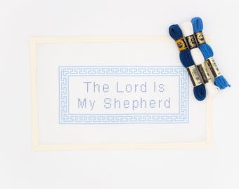 Kit per ricamo a punto croce su tela "Il Signore è il mio pastore", arazzo moderno, 4,25" x 9"