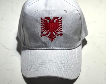 White and Red Albanian Hat