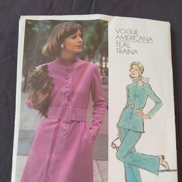 Vogue Americana 2812 Teal Traina Misses Dress, Tunic, and Pants Vintage Pattern Misses Size 12