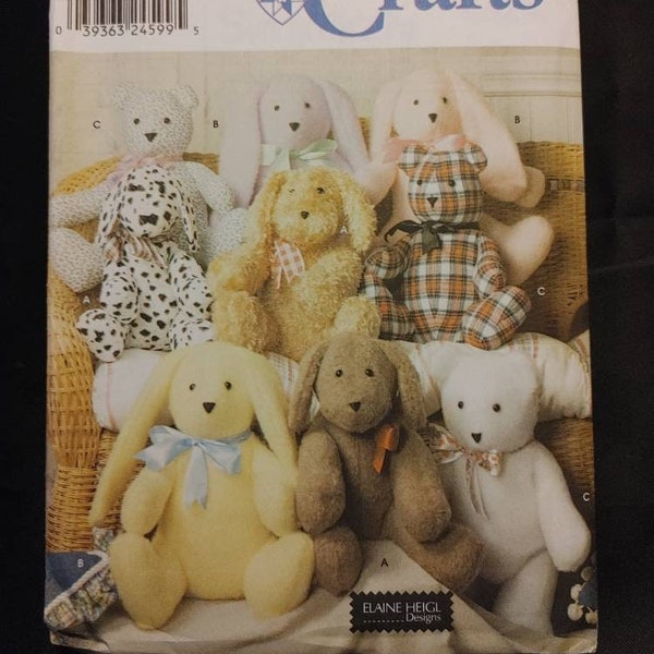 Simplicity Crafts 9524 Two Pattern Piece Animals (approx. 14" (35.5cm)  Uncut Printed Pattern one size