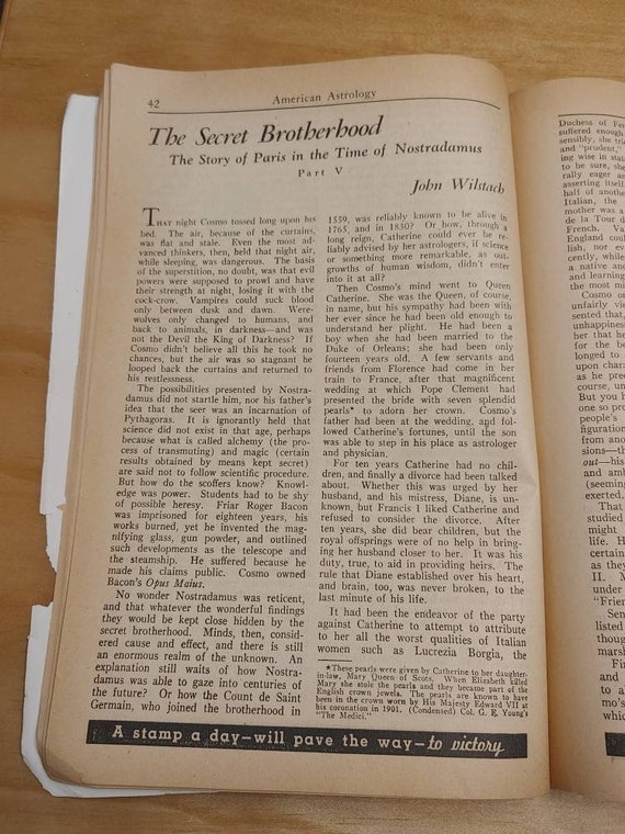 American Astrology Magazine October 1944 - Etsy