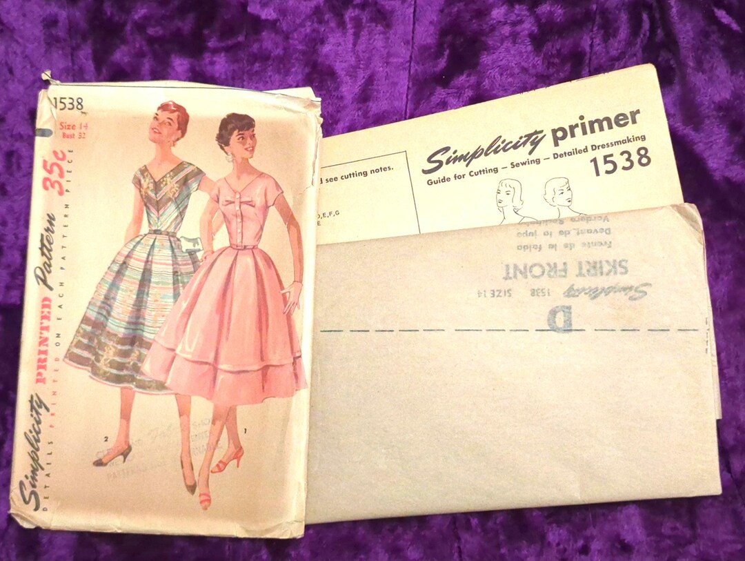 Vintage 1956 Simplicity 1538 Dress Sewing Pattern, Bust 32, Uncut - Etsy