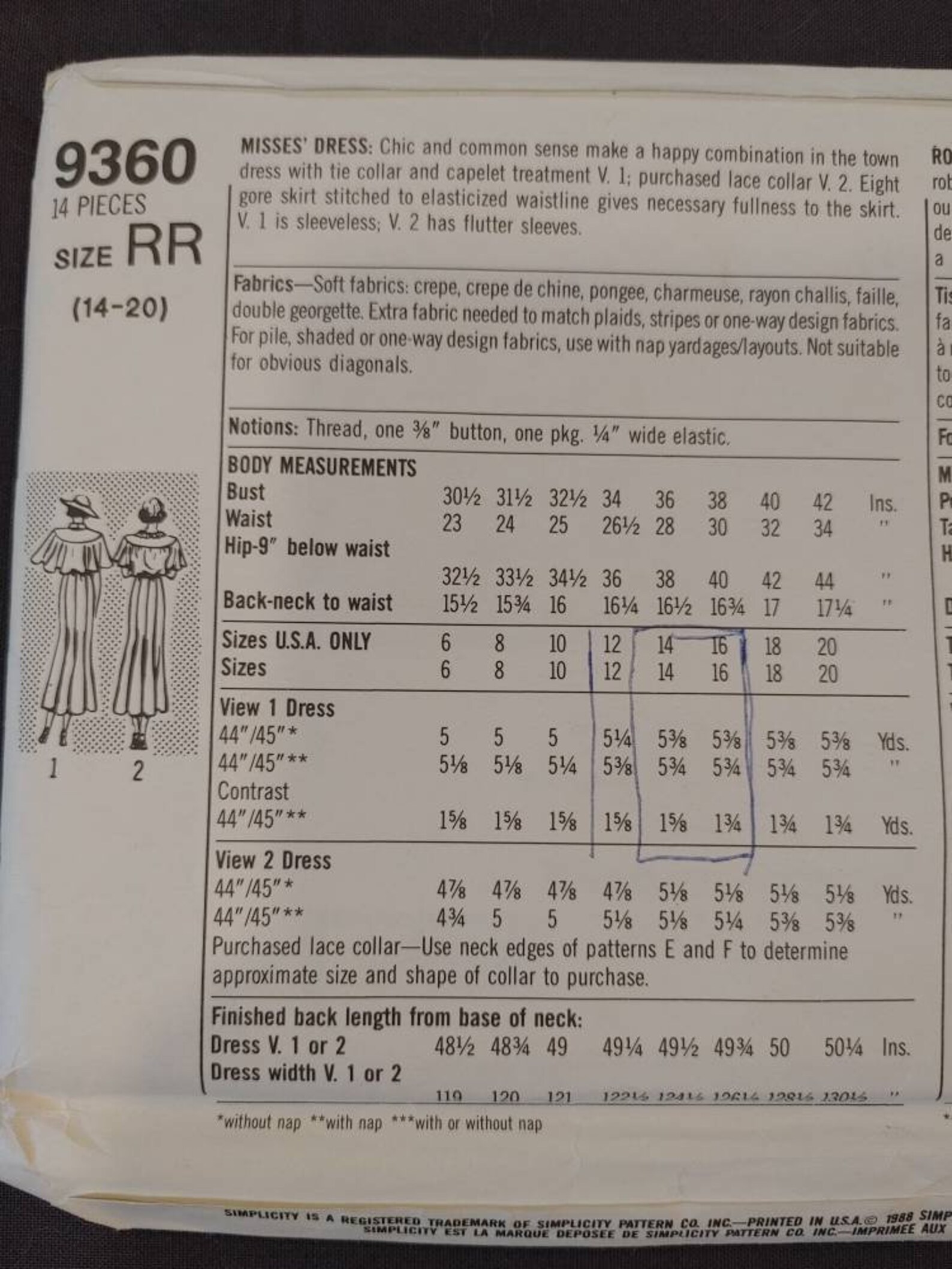 1998 Simplicity 9360 60th Anniversary Misses' Dress UNCUT Printed ...