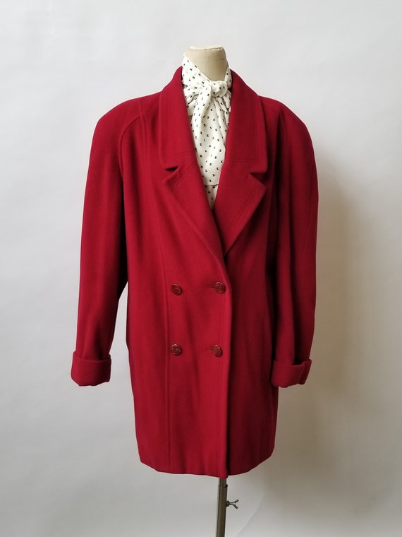 Beautiful Vintage Bordeaux Colour Oversized Wool C