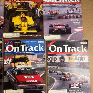 Kavel van 12 vintage 1986,1989 On Track The Auto Racing News Magazine afbeelding 3