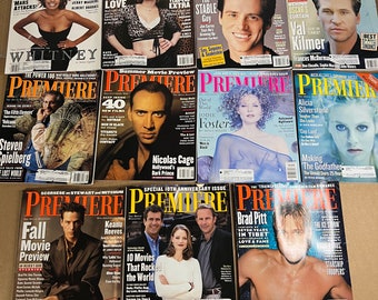 Lot von 11 Ausgaben von 1997 Premiere The Movie Magazine