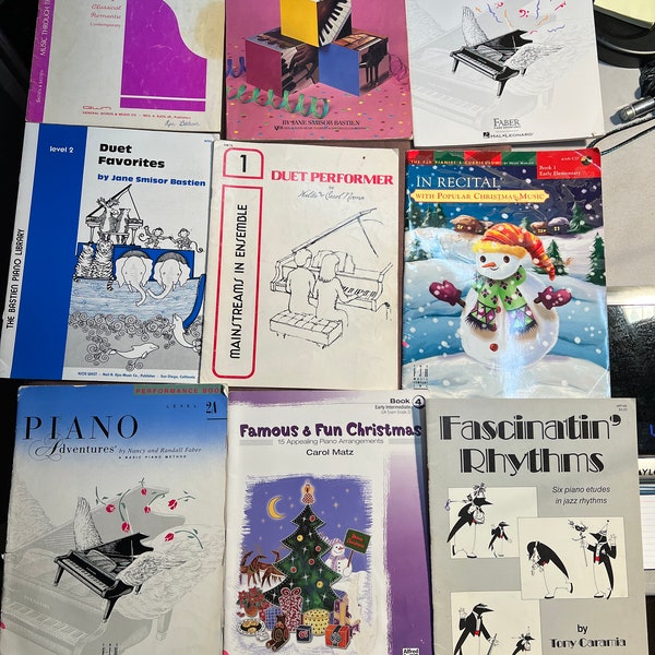 Lot of 9 Piano Books Sheet Music - Piano Literature, Performance, Arrangements, Duet