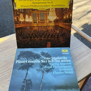 Lot of 2 Ludwig van Beethoven Symphonie Nr. 5, Tchaikovsky No 1 B Flat Minor Argerich Vinyl LP Good Plus (G+)