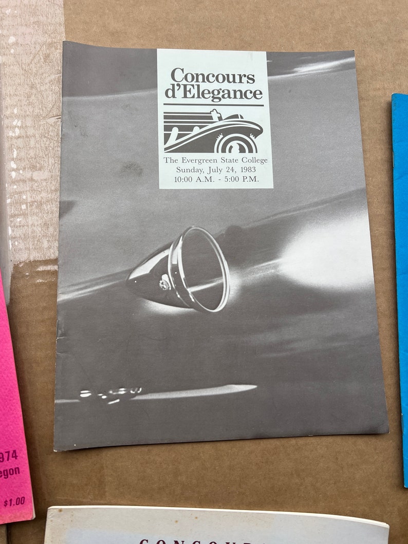 Lot de 6 VTG Concours d'élégance, programme du salon de l'automobile souvenir Forest Grove Oregon image 3