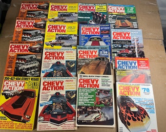 Lot de 16 Chevy Action Magazine des années 1970