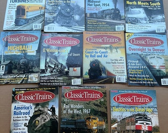 Lotto di 11 numeri della rivista Classic Trains 2000-2004 Golden Age Of Railroading