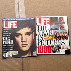 Lot of 2 Life Magazine June 1990 Elvis Presley, January 1991 Year in Pictures