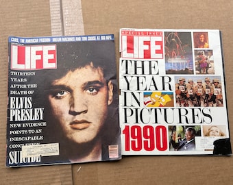 Lotto di 2 Life Magazine giugno 1990 Elvis Presley, gennaio 1991 Anno in immagini