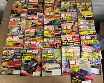 Lot von 25 HOT ROD-Magazinen, gemischt aus den 1990er-Jahren, Oldtimer-Automobile