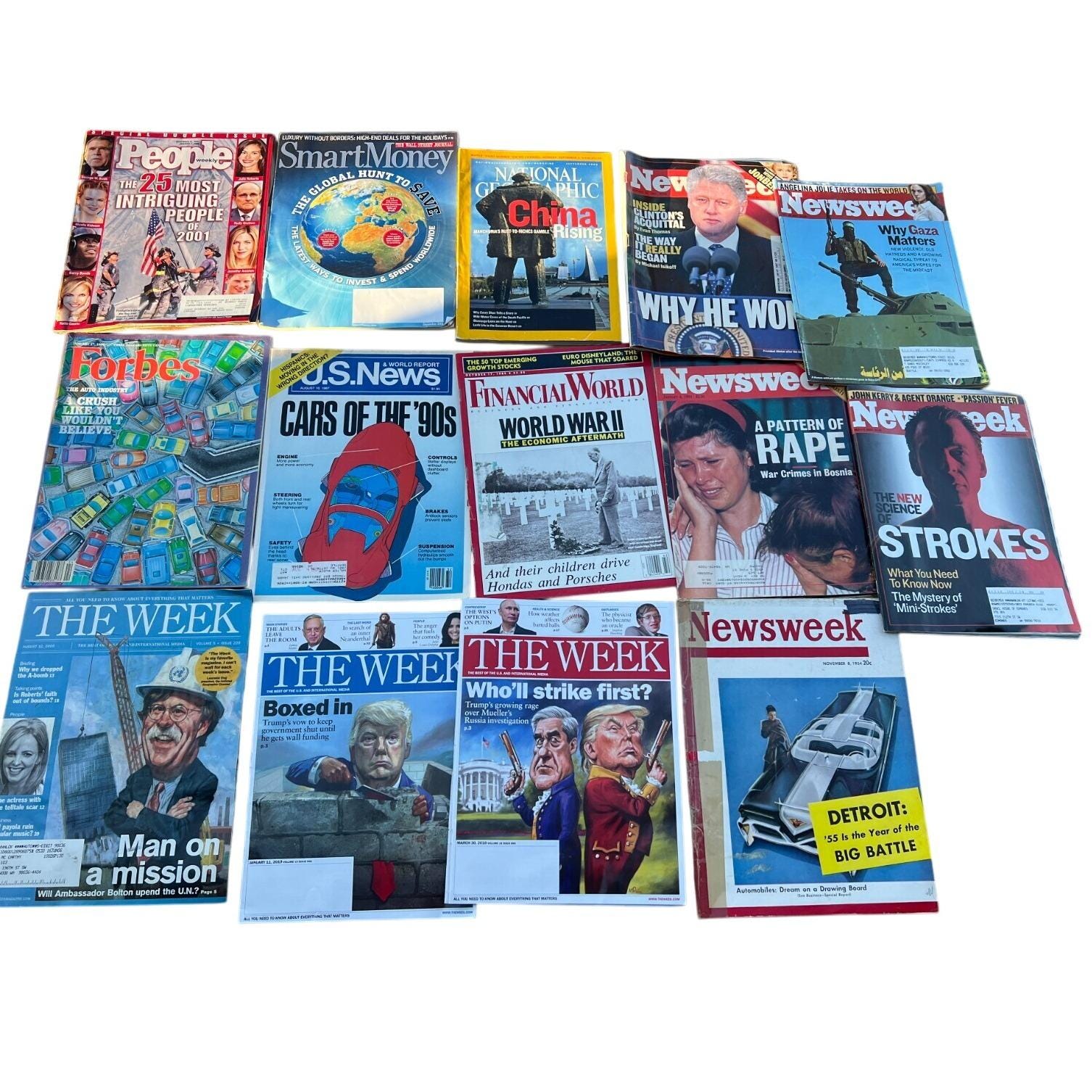 Lot von 14 gemischten Magazinen: Forbes, Menschen, NewsWeek, The Week,Financial World,