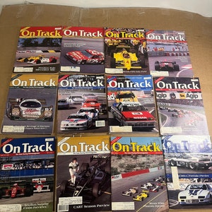 Kavel van 12 vintage 1986,1989 On Track The Auto Racing News Magazine afbeelding 1