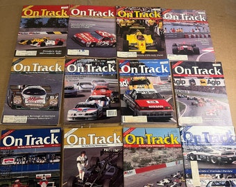 Kavel van 12 vintage 1986,1989 On Track The Auto Racing News Magazine