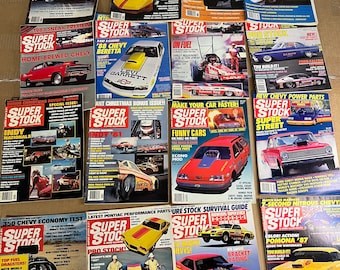 Lot of 16 Issues of Super Stock & Drag Illustrated 1980's Magazines