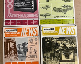 Kavel van 4 Ford Motorcraft, Autolite Merchandising News Magazine 1971-1973